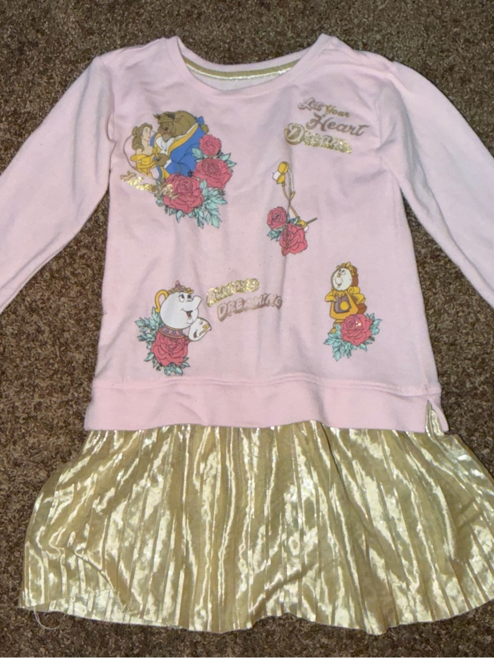 Vintage Disney Princess Beauty and the Beast Girls Dress